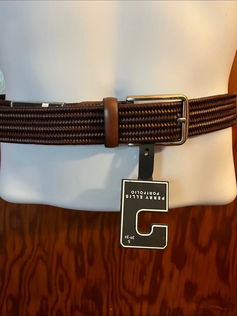 Perry Ellis Portfolio Brown Stretch Belt